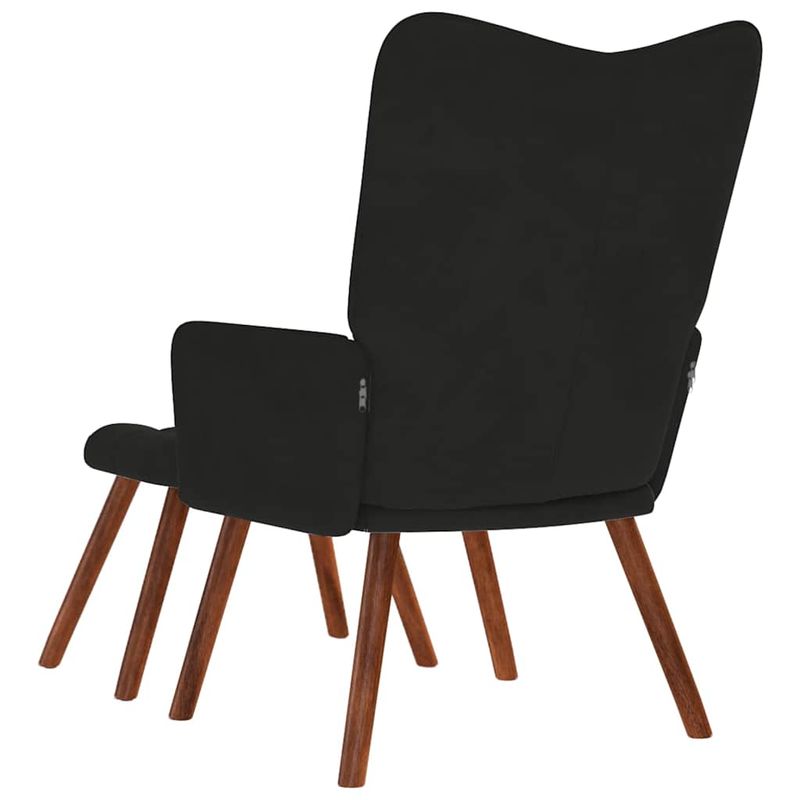 Casa si Gradina - Mobilier - Scaune si fotolii - Fotolii - Fotoliu de relaxare cu taburet, negru, catifea - Infinity.ro