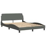 Casa si Gradina - Mobilier - Paturi si accesorii - Paturi - Cadru de pat cu LED fara saltea tesatura gri inchis 120x200 cm - Infinity.ro