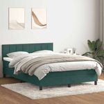 Casa si Gradina - Mobilier - Paturi si accesorii - Paturi - Pat box spring cu saltea, verde inchis, 160x220 cm, catifea - Infinity.ro