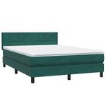 Casa si Gradina - Mobilier - Paturi si accesorii - Paturi - Pat box spring cu saltea, verde inchis, 160x220 cm, catifea - Infinity.ro