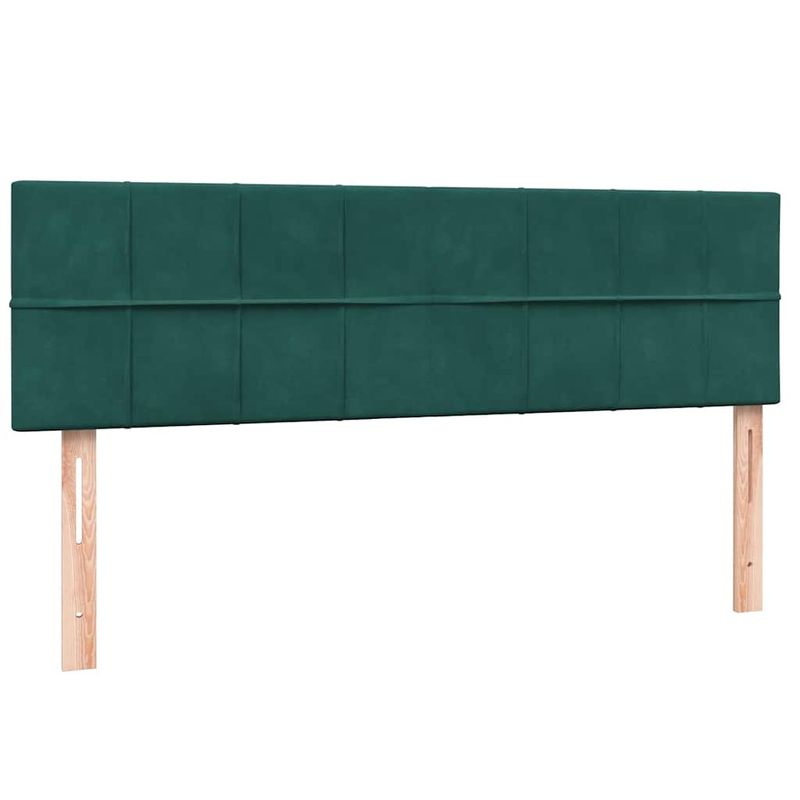 Casa si Gradina - Mobilier - Paturi si accesorii - Paturi - Pat box spring cu saltea, verde inchis, 160x220 cm, catifea - Infinity.ro