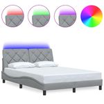 Casa si Gradina - Mobilier - Paturi si accesorii - Paturi - Cadru de pat cu LED fara saltea Gri deschis 140x190 cm Material - Infinity.ro