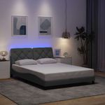 Casa si Gradina - Mobilier - Paturi si accesorii - Paturi - Cadru de pat cu LED fara saltea Gri deschis 140x190 cm Material - Infinity.ro