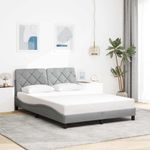 Casa si Gradina - Mobilier - Paturi si accesorii - Paturi - Cadru de pat cu LED fara saltea Gri deschis 140x190 cm Material - Infinity.ro