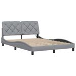 Casa si Gradina - Mobilier - Paturi si accesorii - Paturi - Cadru de pat cu LED fara saltea Gri deschis 140x190 cm Material - Infinity.ro