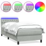 Casa si Gradina - Mobilier - Paturi si accesorii - Paturi - Pat box spring cu saltea, gri deschis, 80x220 cm, catifea - Infinity.ro