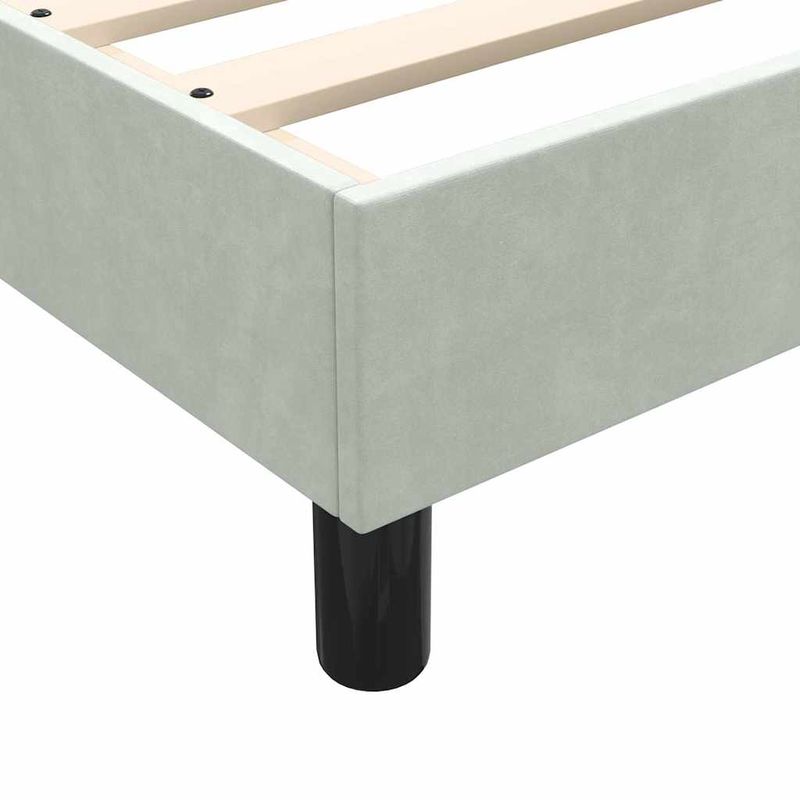 Casa si Gradina - Mobilier - Paturi si accesorii - Paturi - Pat box spring cu saltea, gri deschis, 80x220 cm, catifea - Infinity.ro