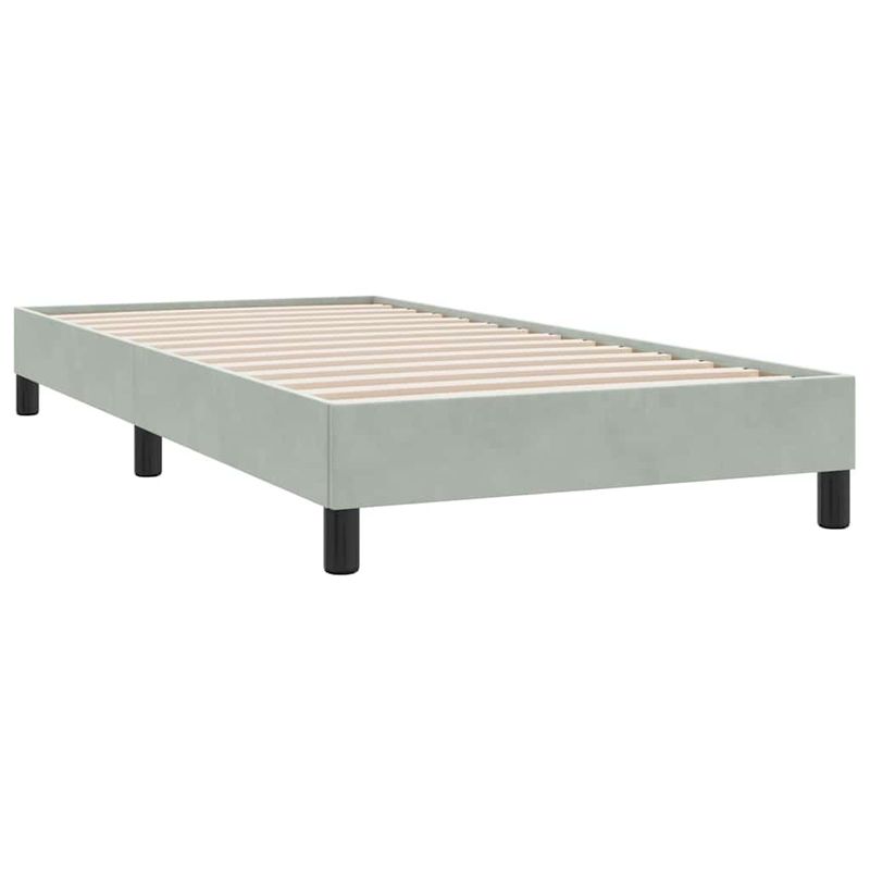 Casa si Gradina - Mobilier - Paturi si accesorii - Paturi - Pat box spring cu saltea, gri deschis, 90x210 cm, catifea - Infinity.ro