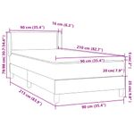 Casa si Gradina - Mobilier - Paturi si accesorii - Paturi - Pat box spring cu saltea, gri deschis, 90x210 cm, catifea - Infinity.ro