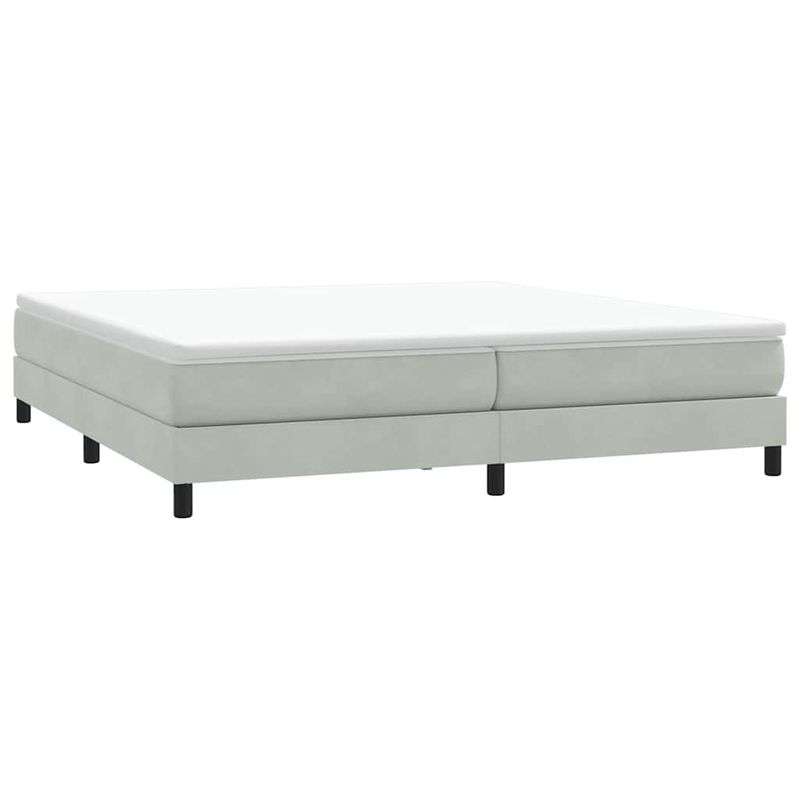 Casa si Gradina - Mobilier - Paturi si accesorii - Paturi - Pat cu arcuri fara saltea gri deschis 200x220 cm catifea - Infinity.ro