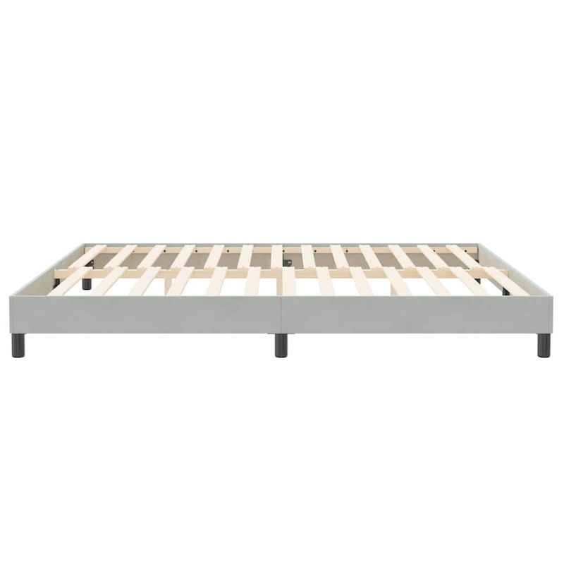 Casa si Gradina - Mobilier - Paturi si accesorii - Paturi - Pat cu arcuri fara saltea gri deschis 200x220 cm catifea - Infinity.ro