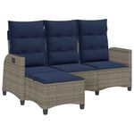 Casa si Gradina - Gradina si terasa - Mobilier exterior - Canapele si fotolii gradina - Canapea gradina inclinabila cu perne forma de L polirattan gri - Infinity.ro