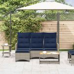 Casa si Gradina - Gradina si terasa - Mobilier exterior - Canapele si fotolii gradina - Canapea gradina inclinabila cu perne forma de L polirattan gri - Infinity.ro