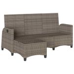 Casa si Gradina - Gradina si terasa - Mobilier exterior - Canapele si fotolii gradina - Canapea gradina inclinabila cu perne forma de L polirattan gri - Infinity.ro