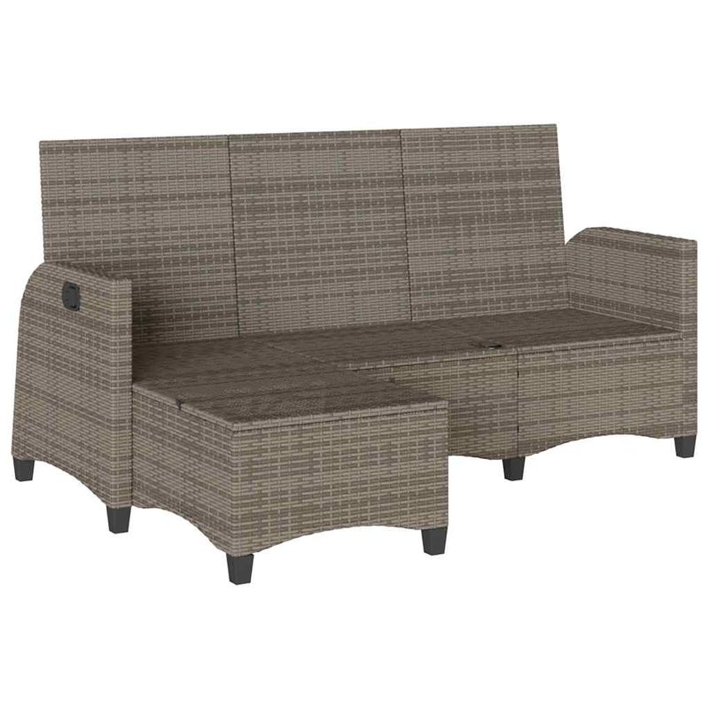 Casa si Gradina - Gradina si terasa - Mobilier exterior - Canapele si fotolii gradina - Canapea gradina inclinabila cu perne forma de L polirattan gri - Infinity.ro
