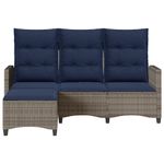 Casa si Gradina - Gradina si terasa - Mobilier exterior - Canapele si fotolii gradina - Canapea gradina inclinabila cu perne forma de L polirattan gri - Infinity.ro