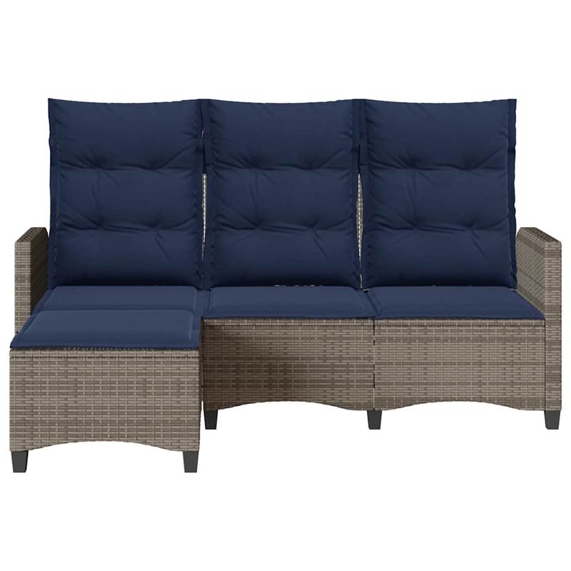 Casa si Gradina - Gradina si terasa - Mobilier exterior - Canapele si fotolii gradina - Canapea gradina inclinabila cu perne forma de L polirattan gri - Infinity.ro