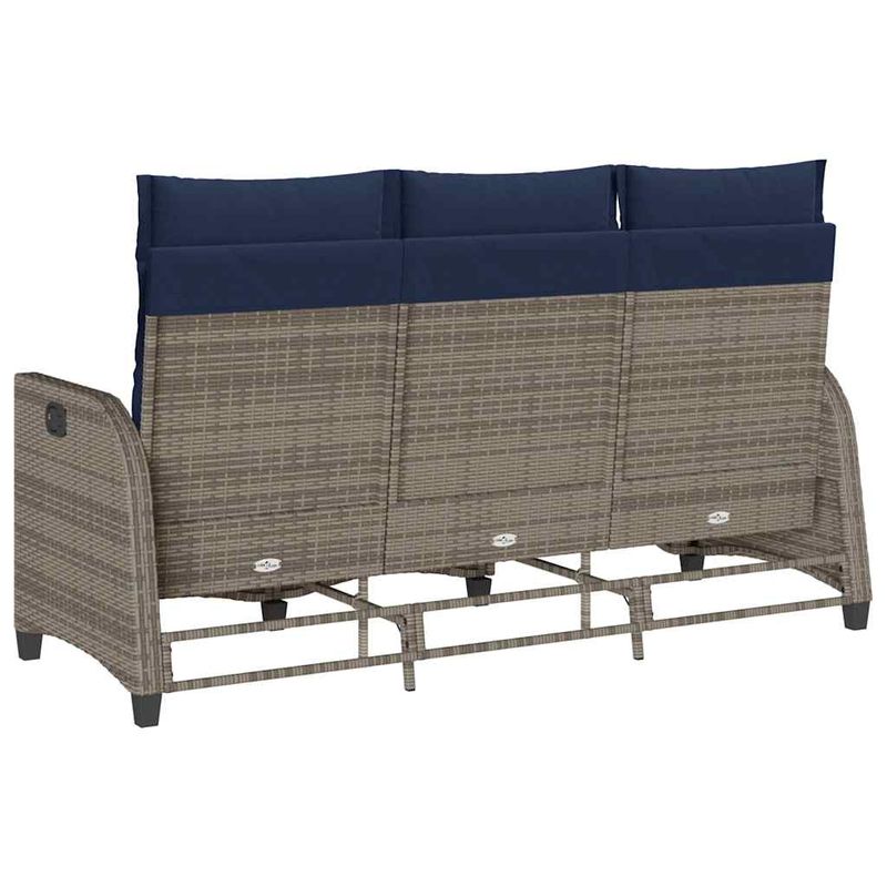 Casa si Gradina - Gradina si terasa - Mobilier exterior - Canapele si fotolii gradina - Canapea gradina inclinabila cu perne forma de L polirattan gri - Infinity.ro