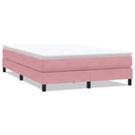 Casa si Gradina - Mobilier - Paturi si accesorii - Paturi - Pat cu arcuri fara saltea roz 140x210 cm catifea - Infinity.ro