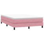 Casa si Gradina - Mobilier - Paturi si accesorii - Paturi - Pat cu arcuri fara saltea roz 140x210 cm catifea - Infinity.ro