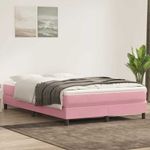 Casa si Gradina - Mobilier - Paturi si accesorii - Paturi - Pat cu arcuri fara saltea roz 140x210 cm catifea - Infinity.ro