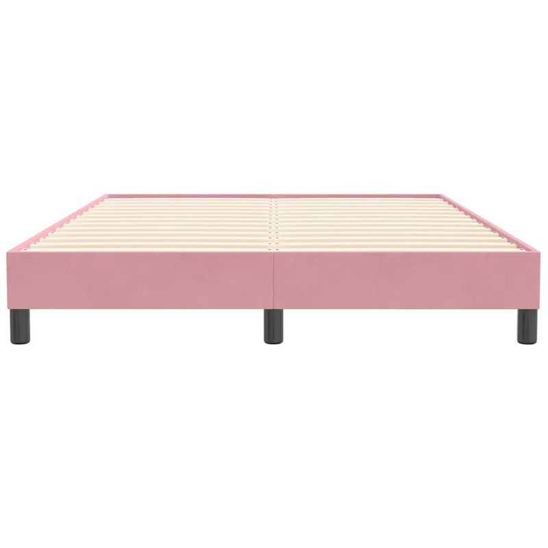 Casa si Gradina - Mobilier - Paturi si accesorii - Paturi - Pat cu arcuri fara saltea roz 140x210 cm catifea - Infinity.ro
