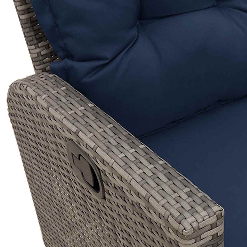 Casa si Gradina - Gradina si terasa - Mobilier exterior - Canapele si fotolii gradina - Canapea gradina inclinabila cu perne forma de L polirattan gri - Infinity.ro