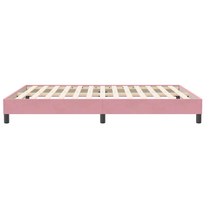 Casa si Gradina - Mobilier - Paturi si accesorii - Paturi - Pat cu arcuri fara saltea roz 140x210 cm catifea - Infinity.ro