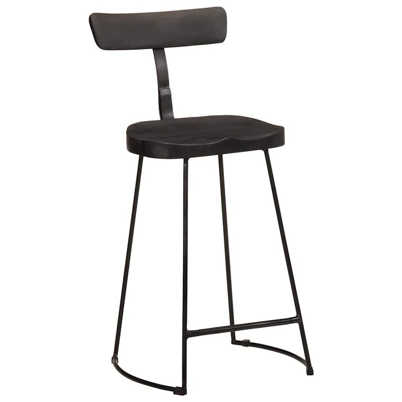 Casa si Gradina - Mobilier - Scaune si fotolii - Scaune - Scaune de bar 2 buc Negru 49x43x88 cm lemn masiv de mango - Infinity.ro