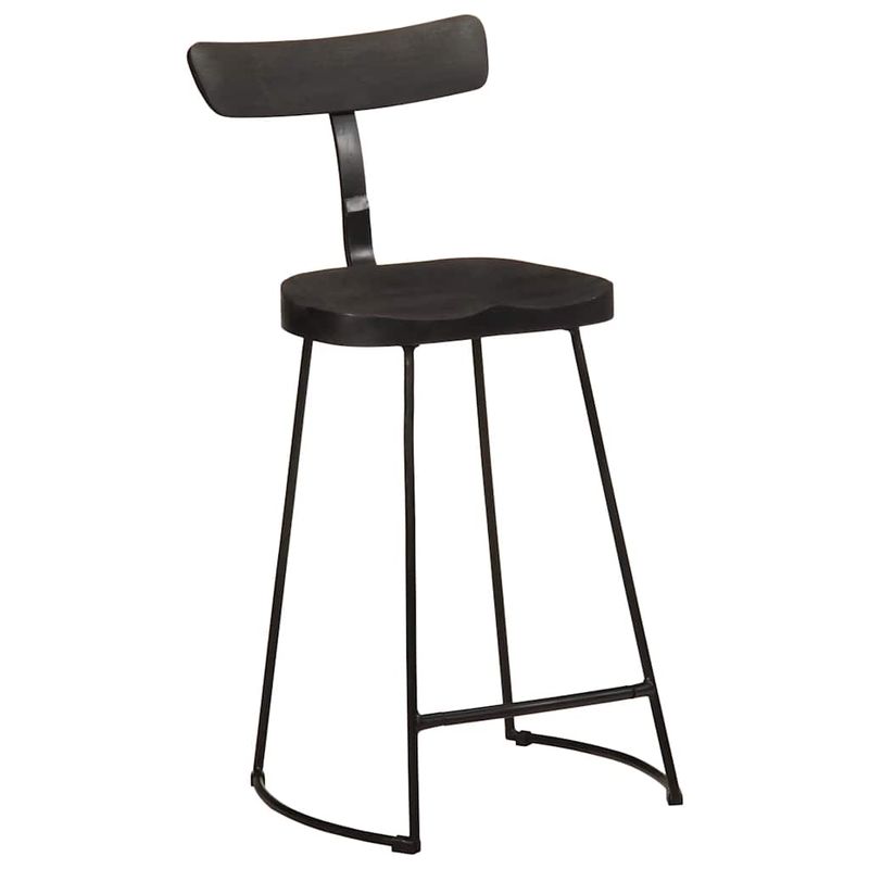 Casa si Gradina - Mobilier - Scaune si fotolii - Scaune - Scaune de bar 2 buc Negru 49x43x88 cm lemn masiv de mango - Infinity.ro