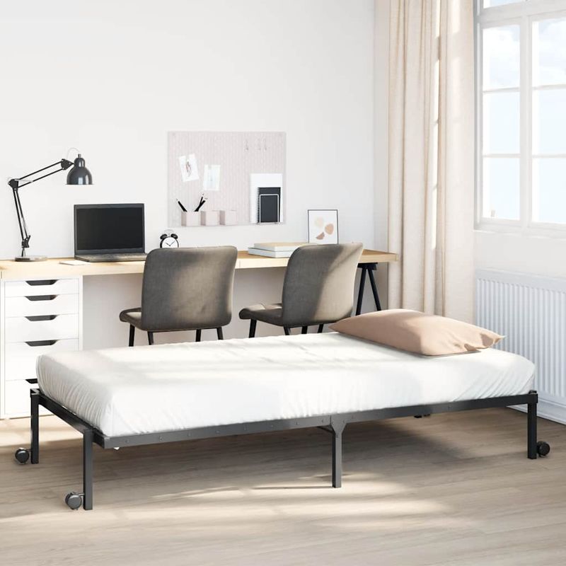 Casa si Gradina - Mobilier - Paturi si accesorii - Paturi - Cadru de pat fara saltea Pliabil Negru 90x190 cm Otel - Infinity.ro