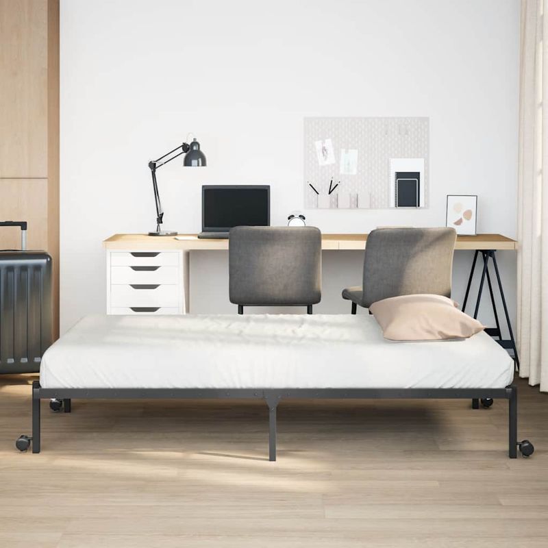 Casa si Gradina - Mobilier - Paturi si accesorii - Paturi - Cadru de pat fara saltea Pliabil Negru 90x190 cm Otel - Infinity.ro