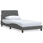 Casa si Gradina - Mobilier - Paturi si accesorii - Paturi - Cadru de pat fara saltea, gri inchis, 100x200 cm, textil - Infinity.ro