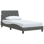 Casa si Gradina - Mobilier - Paturi si accesorii - Paturi - Cadru de pat fara saltea, gri inchis, 100x200 cm, textil - Infinity.ro