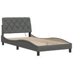 Casa si Gradina - Mobilier - Paturi si accesorii - Paturi - Cadru de pat fara saltea, gri inchis, 100x200 cm, textil - Infinity.ro