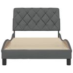 Casa si Gradina - Mobilier - Paturi si accesorii - Paturi - Cadru de pat fara saltea, gri inchis, 100x200 cm, textil - Infinity.ro