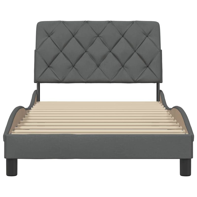 Casa si Gradina - Mobilier - Paturi si accesorii - Paturi - Cadru de pat fara saltea, gri inchis, 100x200 cm, textil - Infinity.ro