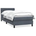 Casa si Gradina - Mobilier - Paturi si accesorii - Paturi - Pat box spring cu saltea, gri inchis, 80x220 cm, catifea - Infinity.ro