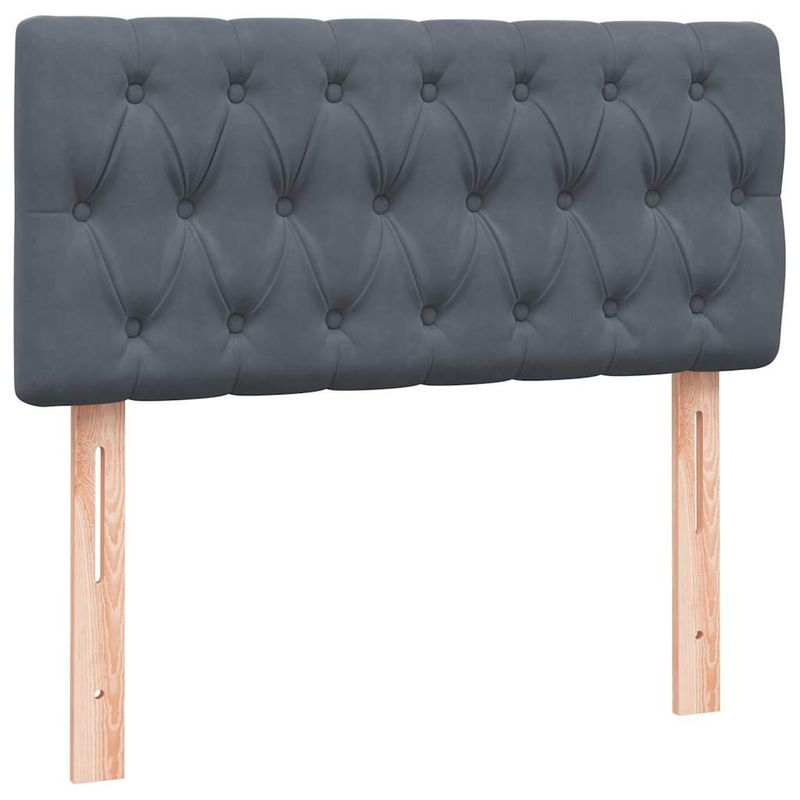 Casa si Gradina - Mobilier - Paturi si accesorii - Paturi - Pat box spring cu saltea, gri inchis, 80x220 cm, catifea - Infinity.ro