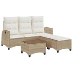 Casa si Gradina - Gradina si terasa - Mobilier exterior - Seturi mobila gradina - Set canapea gradina 3 piese cu perne forma L, polirattan bej, bej și crem - Infinity.ro