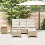 Casa si Gradina - Gradina si terasa - Mobilier exterior - Seturi mobila gradina - Set canapea gradina 3 piese cu perne forma L, polirattan bej, bej și crem - Infinity.ro