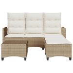 Casa si Gradina - Gradina si terasa - Mobilier exterior - Seturi mobila gradina - Set canapea gradina 3 piese cu perne forma L, polirattan bej, bej și crem - Infinity.ro