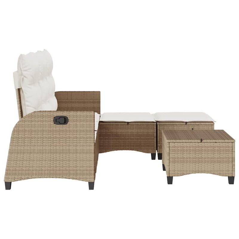 Casa si Gradina - Gradina si terasa - Mobilier exterior - Seturi mobila gradina - Set canapea gradina 3 piese cu perne forma L, polirattan bej, bej și crem - Infinity.ro