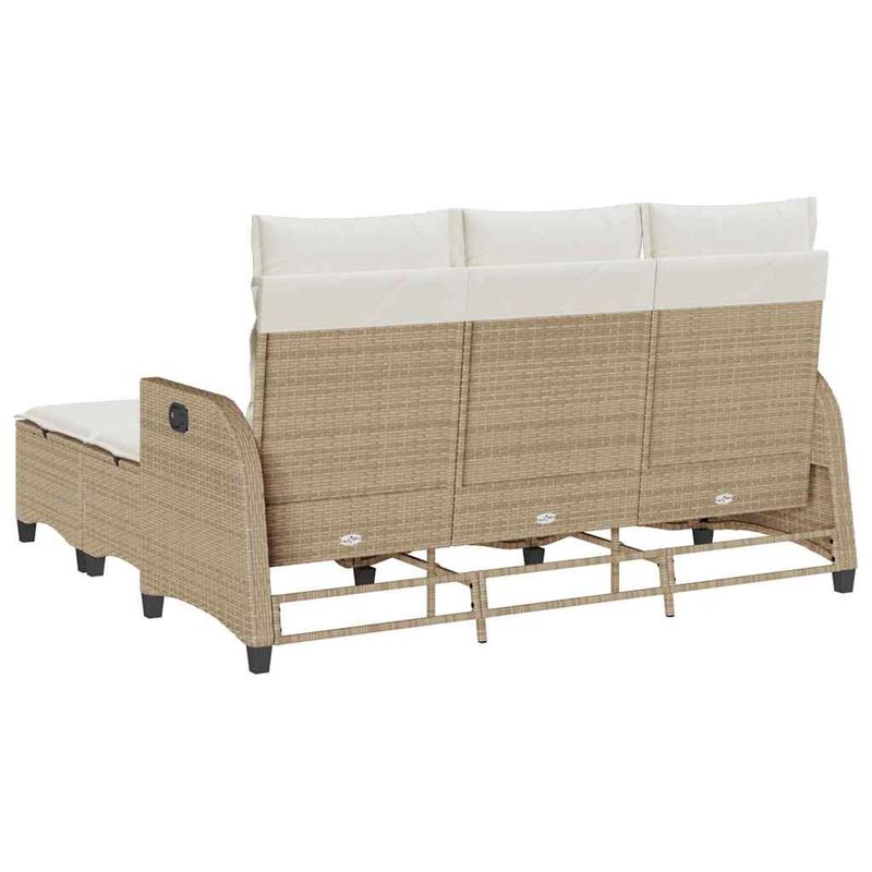 Casa si Gradina - Gradina si terasa - Mobilier exterior - Seturi mobila gradina - Set canapea gradina 3 piese cu perne forma L, polirattan bej, bej și crem - Infinity.ro