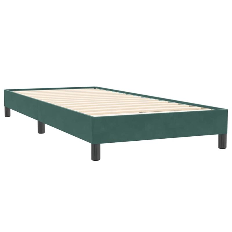 Casa si Gradina - Mobilier - Paturi si accesorii - Paturi - Pat cu arcuri fara saltea verde inchis 100x220 cm catifea - Infinity.ro