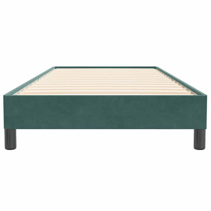 Casa si Gradina - Mobilier - Paturi si accesorii - Paturi - Pat cu arcuri fara saltea verde inchis 100x220 cm catifea - Infinity.ro