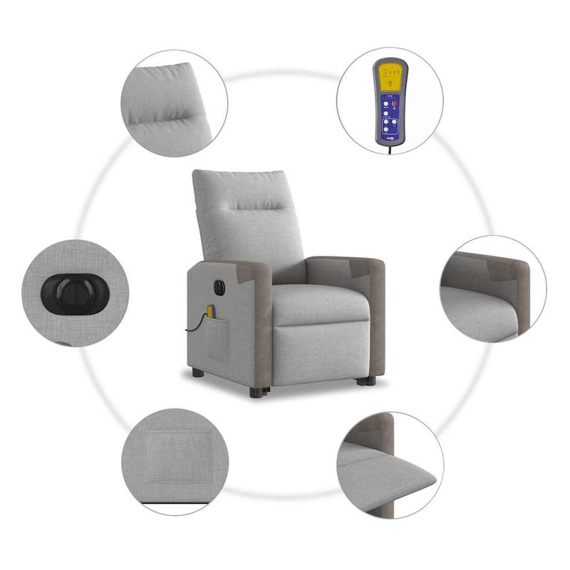 Ingrijire personala si Cosmetice - Sanatate si wellness - Articole wellness - Fotolii de masaj - Scaun electric pentru masaj picioare in picioare stofa gri nor - Infinity.ro