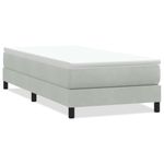 Casa si Gradina - Mobilier - Paturi si accesorii - Paturi - Pat cu arcuri fara saltea gri deschis 100x210 cm catifea - Infinity.ro