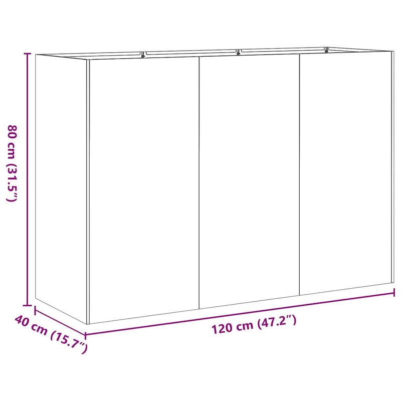 Casa si Gradina - Gradinarit si plante - Plante si ghivece - Ghivece si suporturi - Jardiniera Antracit 120x40x80 cm Otel laminat la rece - Infinity.ro