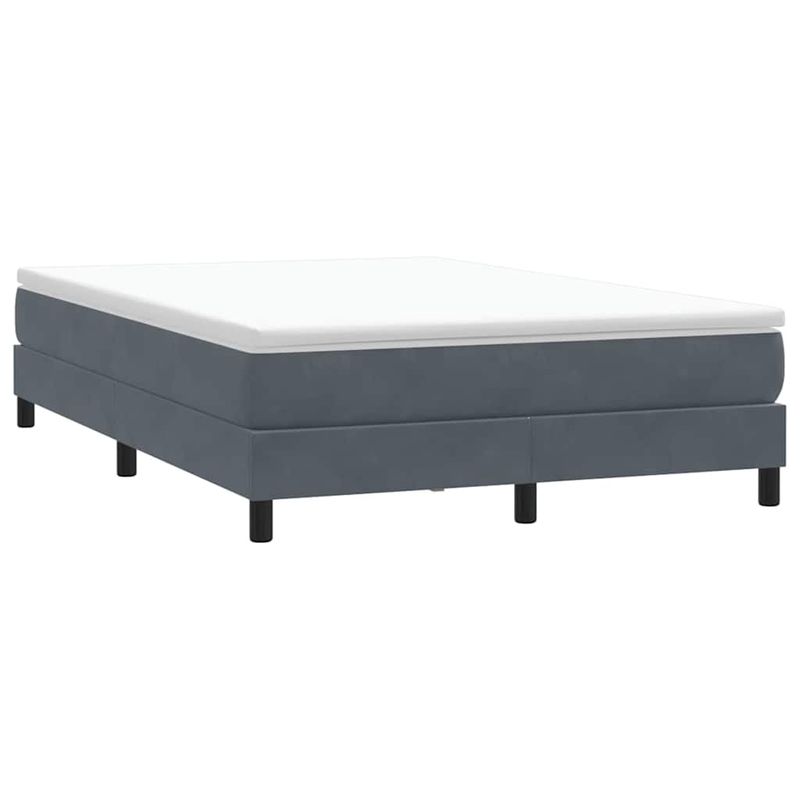 Casa si Gradina - Mobilier - Paturi si accesorii - Paturi - Pat cu arcuri fara saltea Gri inchis 160x210 cm catifea - Infinity.ro